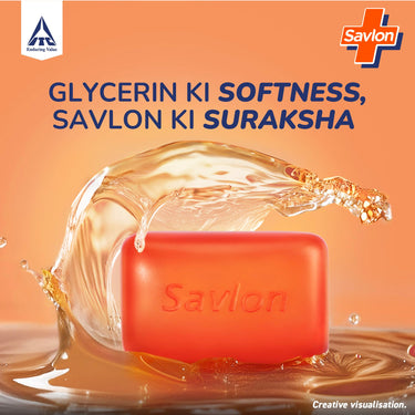 Savlon Moisturizing Glycerin Soap Bar With Germ Protection Soap for Women & Men, For All Skin Types 600g or above (Combo Pack of 5)